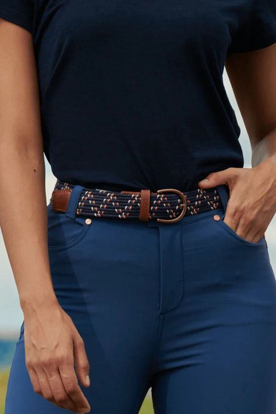 Acai Womens Braided Hike Belt Deep Navy