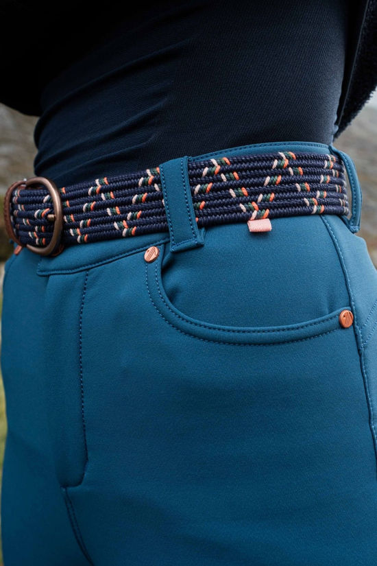 Acai Womens Braided Hike Belt Deep Navy