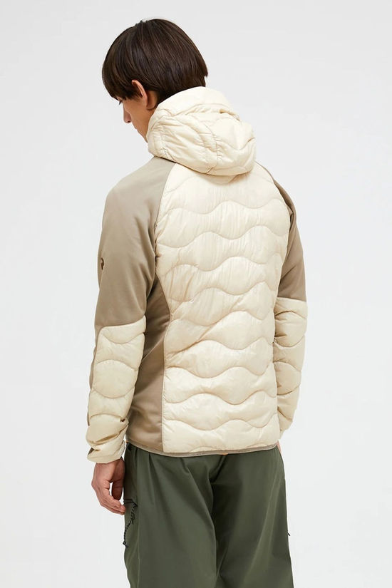 Peak Performance Mens Helium Down Hybrid Hood Jacket Sand Fog-Sand