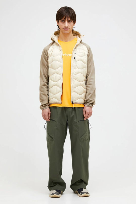 Peak Performance Mens Helium Down Hybrid Hood Jacket Sand Fog-Sand