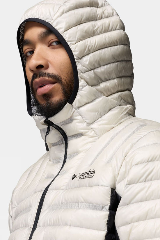 Columbia Mens Endevour Mountain Down Hooded Jacket Dark Stone, Black