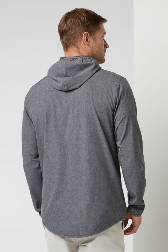 Vuori Mens Outdoor Trainer Shell Jacket Vintage Charcoal Linen Texture