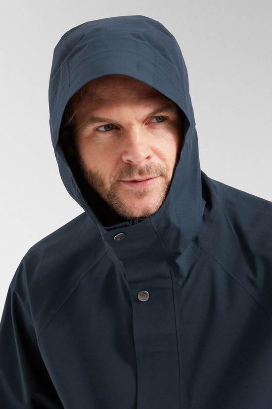 Fjallraven Mens Vardag Hydratic Anorak Dark Navy-Flame Orange