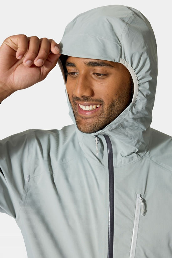 Rab Mens Downpour Trail Light Jacket Light Zinc/Anthracite