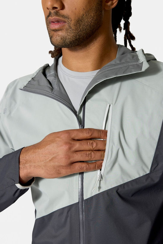 Rab Mens Downpour Trail Light Jacket Light Zinc/Anthracite