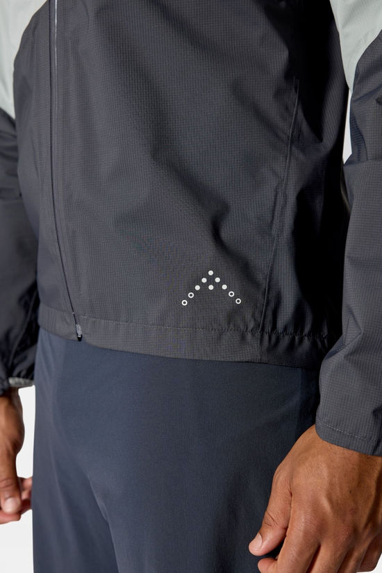 Rab Mens Downpour Trail Light Jacket Light Zinc/Anthracite