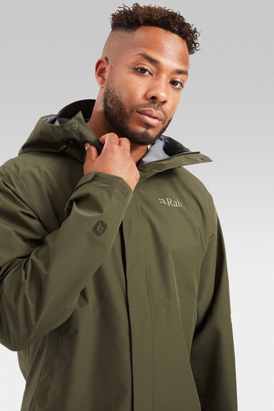Rab Mens Downpour Jacket Army