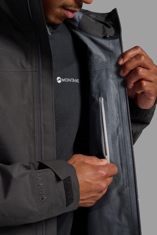 Montane Mens Spirit Long Waterproof Parka Midnight Grey