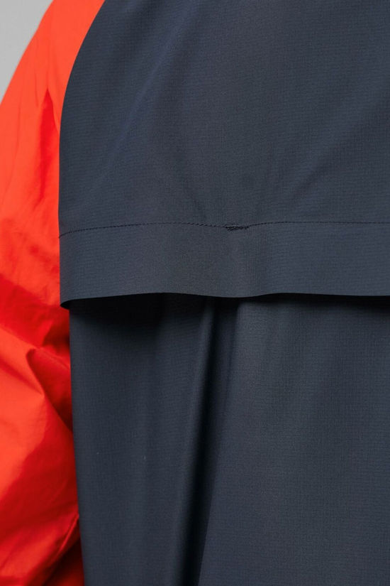Fjallraven Mens HC Hybrid Wind Jacket  Dark Navy-Flame Orange