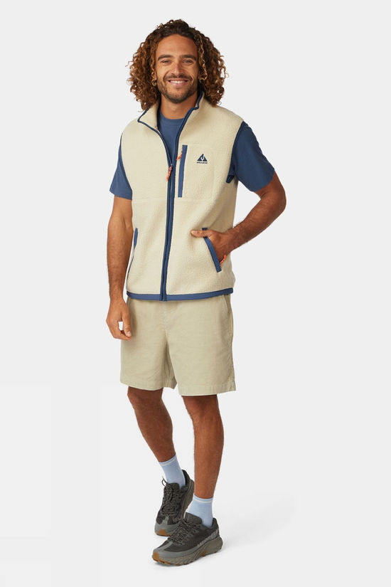 Ayacucho Mens Lautaro Sherpa Vest Ecru/Sargasso Sea
