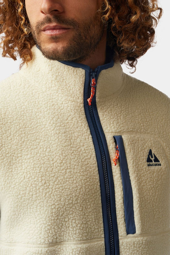 Ayacucho Mens Lautaro Sherpa Vest Ecru/Sargasso Sea
