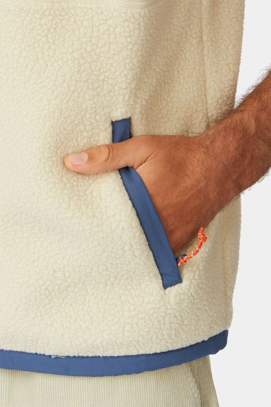 Ayacucho Mens Lautaro Sherpa Vest Ecru/Sargasso Sea