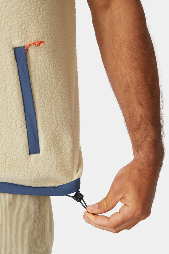 Ayacucho Mens Lautaro Sherpa Vest Ecru/Sargasso Sea