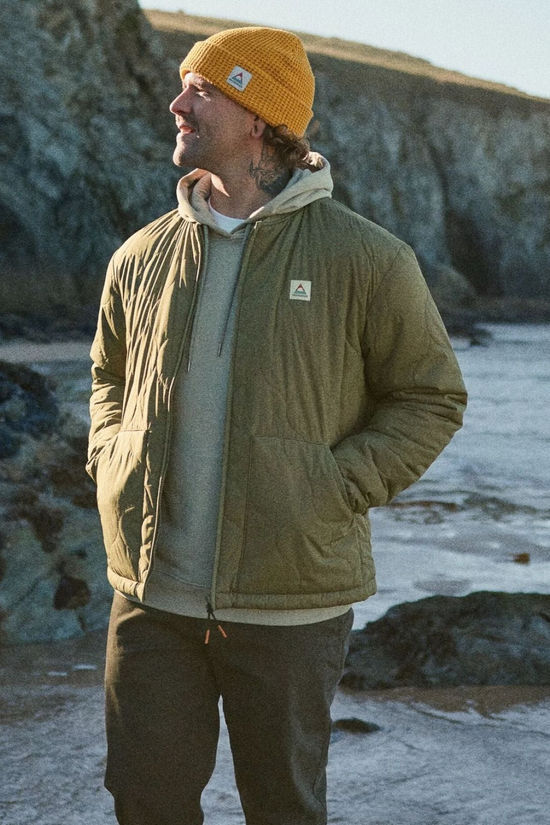 Passenger Mens Hytte Recycled Fleece-Lined Jacket Dusty Olive