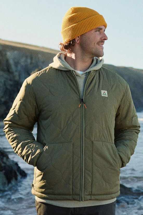 Passenger Mens Hytte Recycled Fleece-Lined Jacket Dusty Olive