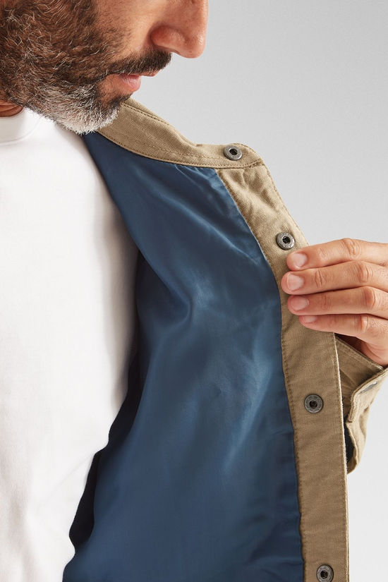 Passenger Mens Taranaki Canvas Quilted Jacket Stone