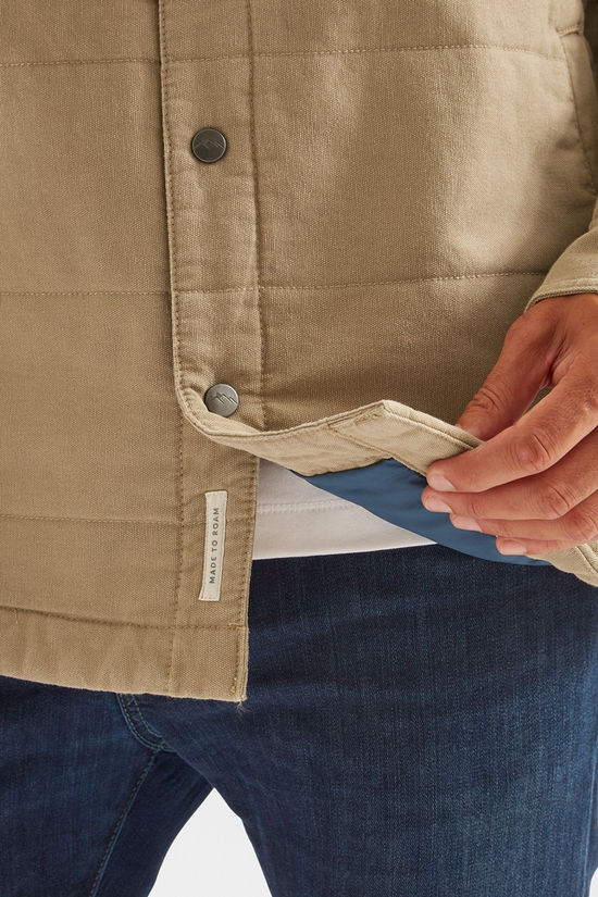 Passenger Mens Taranaki Canvas Quilted Jacket Stone