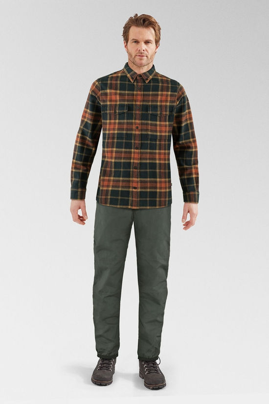 Fjallraven Mens Övik Twill Shirt  Autumn Leaf-Dark Navy