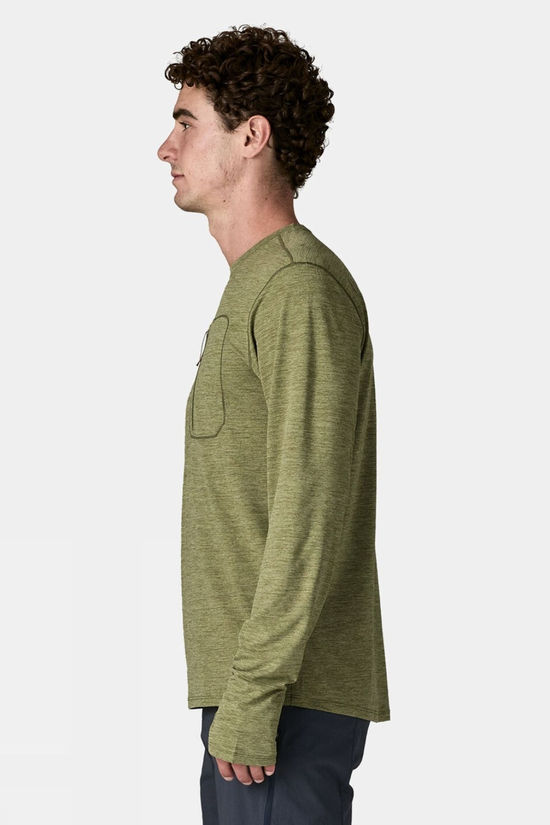 Patagonia Mens Capilene Cool Sun Long Sleeve T-Shirt  Caper Green - Buckhorn Green X-Dye