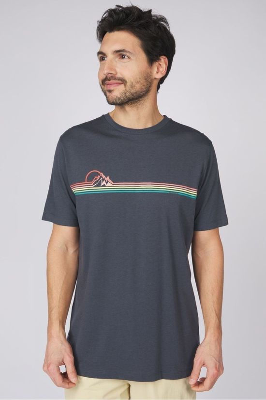 Ayacucho Mens Adventure Stripes T-Shirt EBONY