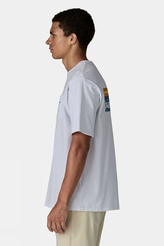 Patagonia Mens Boardshort Logo Pocket Responsibili T-Shirt White