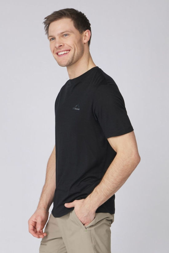 Ayacucho Mens Ridge Trail Merino Short Sleeve T-Shirt Black Te