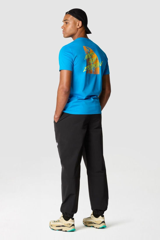 The North Face Mens Foundation Tracks Graphic T-Shirt Skyline Blue