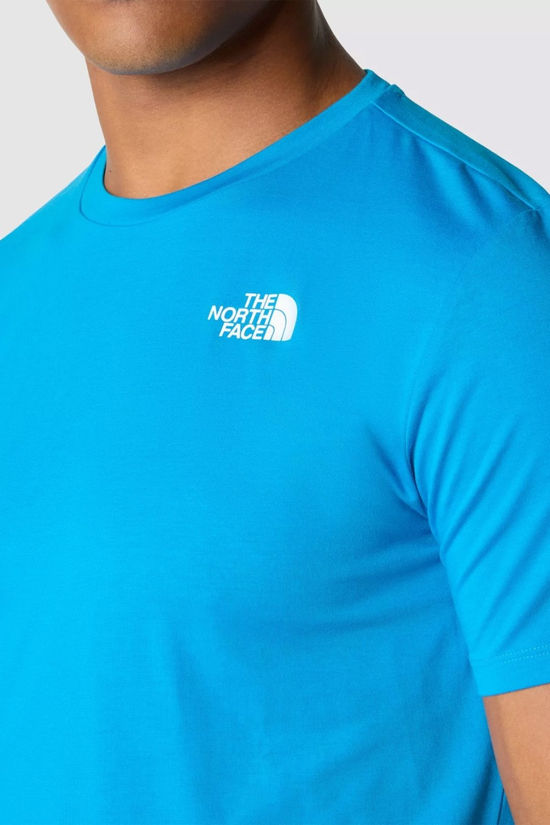 The North Face Mens Foundation Tracks Graphic T-Shirt Skyline Blue