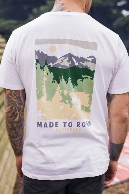 Passenger Mens Open Road Recycled Cotton T-Shirt White