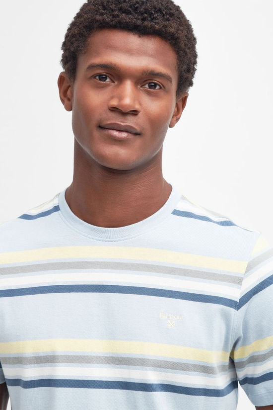 Barbour Mens Hamstead Stripe T-Shirt Niagara Mist