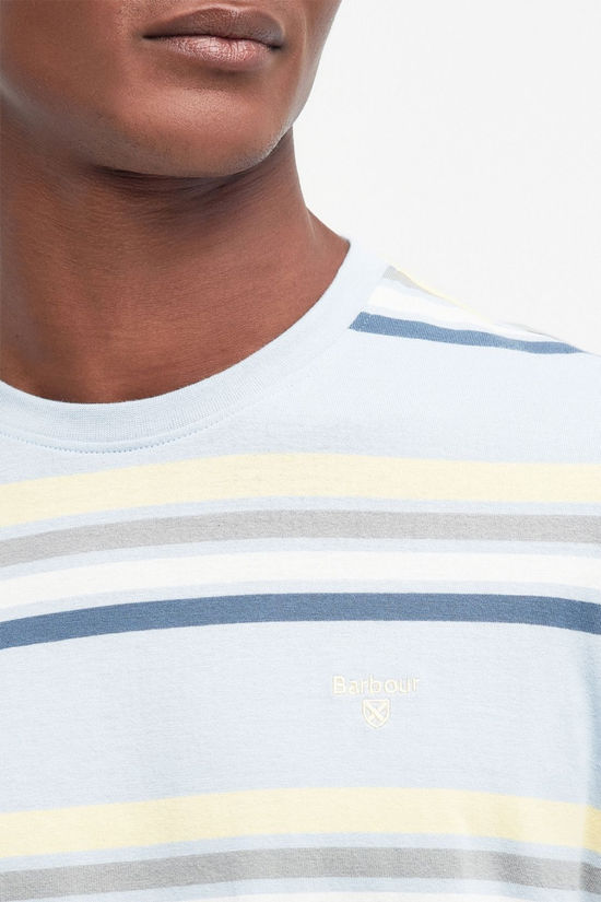 Barbour Mens Hamstead Stripe T-Shirt Niagara Mist