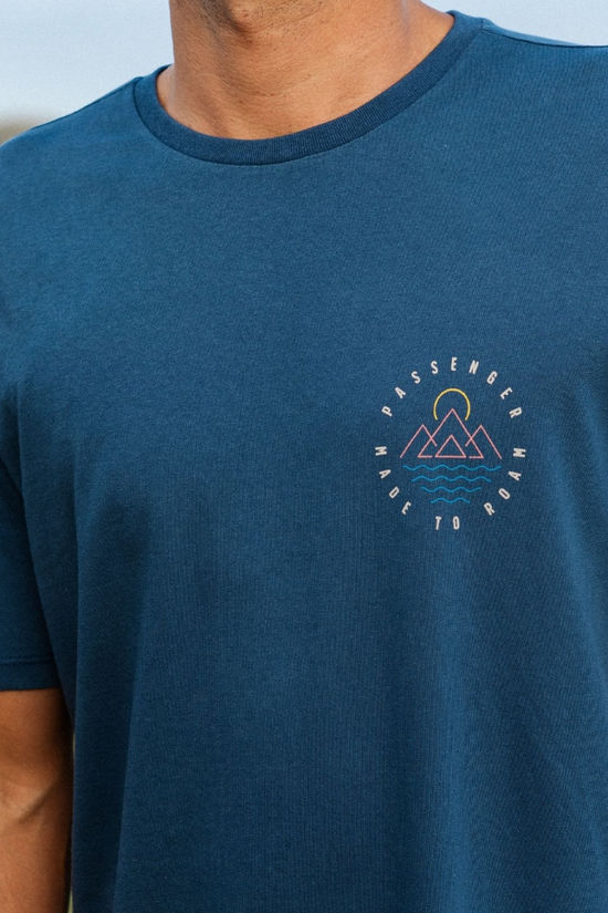 Passenger Mens Escapism Recycled Cotton T-Shirt Dark Denim