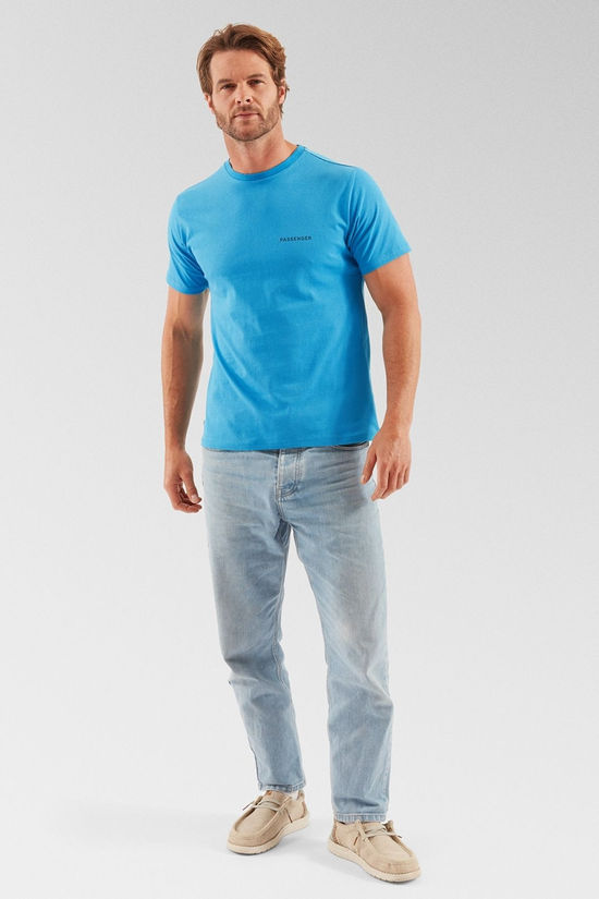 Passenger Mens Made To Roam Recycled Cotton T-Shirt Bluejay