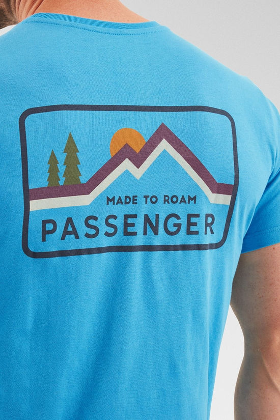Passenger Mens Made To Roam Recycled Cotton T-Shirt Bluejay