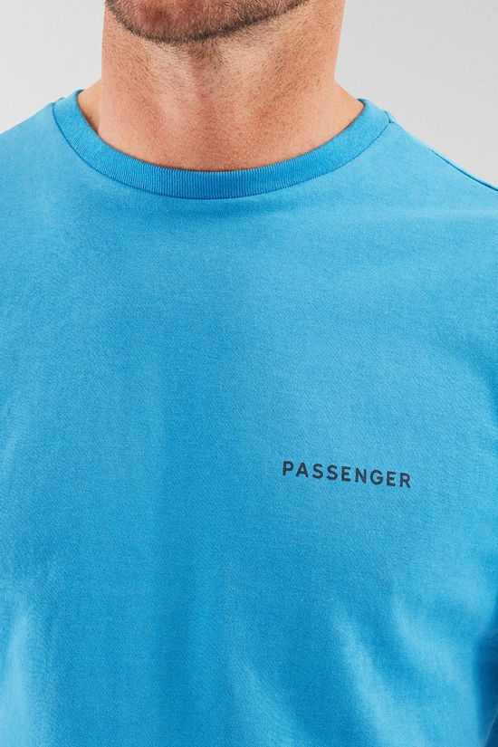 Passenger Mens Made To Roam Recycled Cotton T-Shirt Bluejay