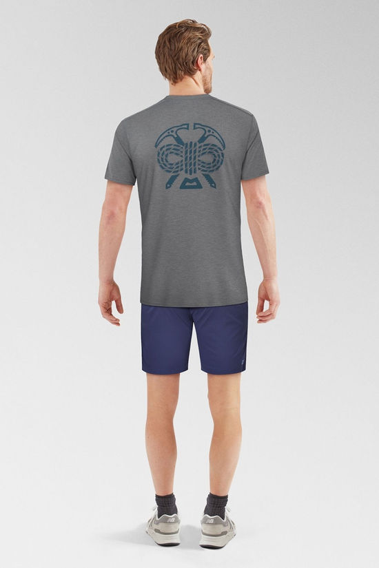 Mountain Equipment Mens Headpoint Axes T-Shirt Flint Grey W. Majolica Blue