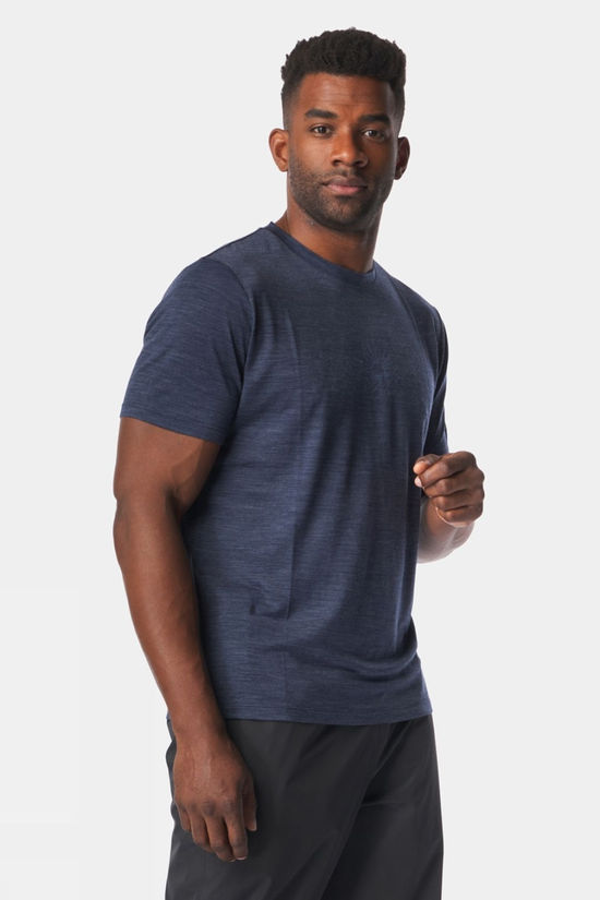 Ayacucho Mens Red Rock Merino T-Shirt Navy