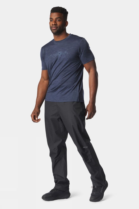 Ayacucho Mens Red Rock Merino T-Shirt Navy