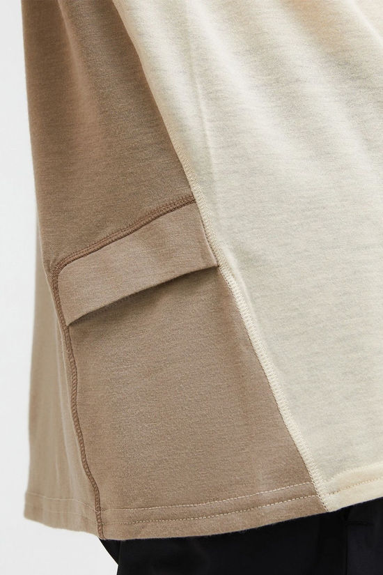 Peak Performance Mens Trail Wool Blend T-Shirt Avid Beige-Sand Fog