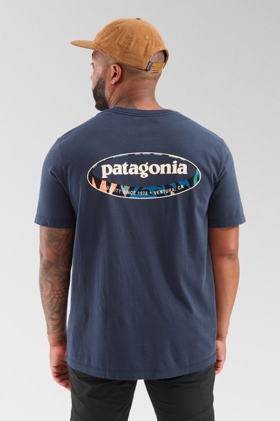 Patagonia Mens '95 Oval Logo T-Shirt New Navy: Kaleido