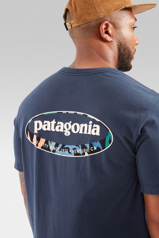 Patagonia Mens '95 Oval Logo T-Shirt New Navy: Kaleido