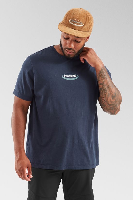 Patagonia Mens '95 Oval Logo T-Shirt New Navy: Kaleido