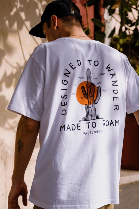 Passenger Mens Explore Recycled Cotton T-Shirt White
