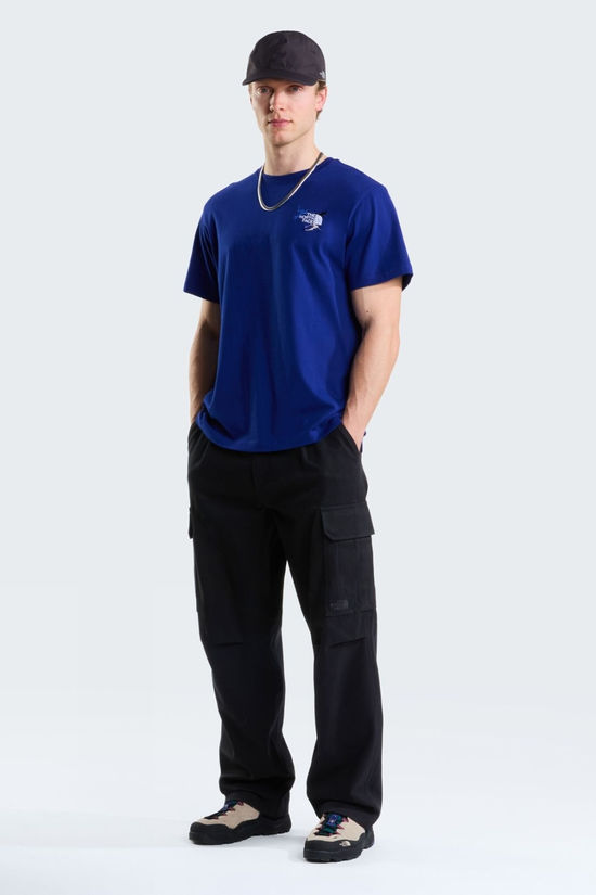 The North Face Mens Off Piste Embroidered Graphic T-Shirt Bold Blue