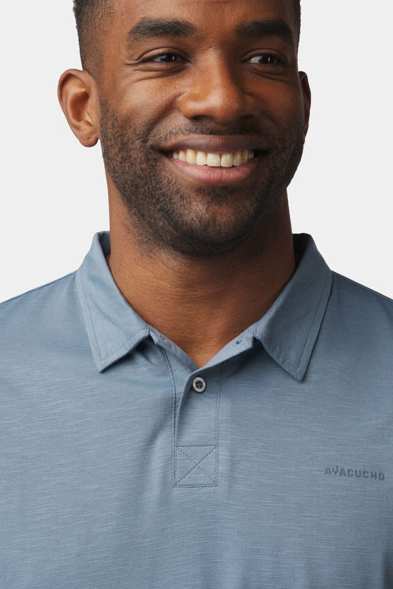 Ayacucho Mens Kibira Polo Shirt Blue Mirage