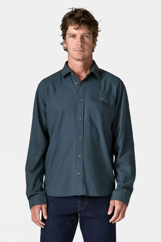 Patagonia Mens Lightweight Fjord Flannel Long Sleeved Shirt Summit Blue