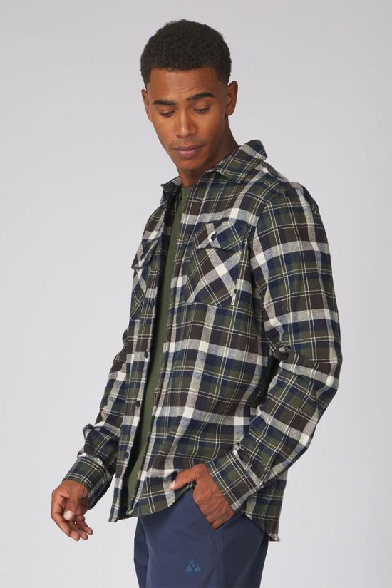 Ayacucho Mens Light Flannel Shirt Moss Check