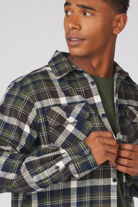Ayacucho Mens Light Flannel Shirt Moss Check