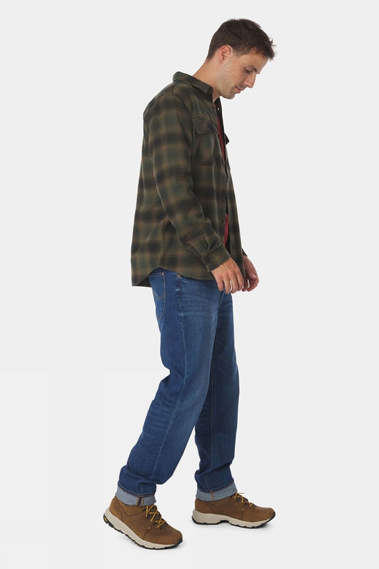Ayacucho Mens Heavy Flannel Shirt Olive Check