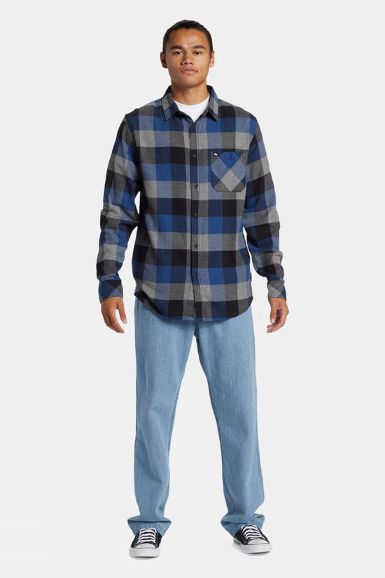 Quiksilver Mens Motherfly Flannel Shirt Estate Blue